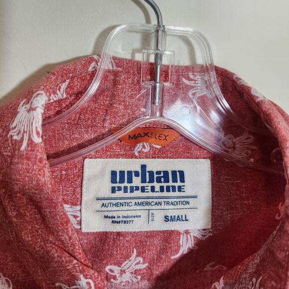 Urban Pipeline octopus print short sleeve button down shirt men's size small - Picture 2 of 8